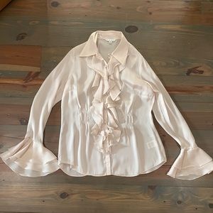 Vintage CAbi Satin Ruffle Blouse